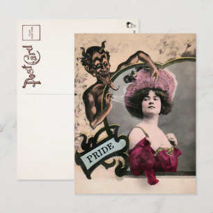 Vintage-Todsünde-Stolz-Postkarte Postkarte