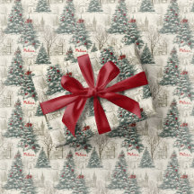 Vintage-Toile-Geschenkpapier Weihnachten