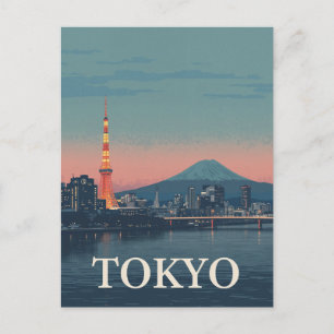 Vintage-Tokio-Japan-Reiseposter Fuji Postkarte