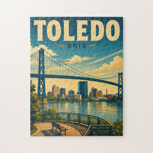 Vintage Toledo Ohio Skyline (Vertikal)