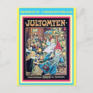 Vintage Tomten, schwedischer Weihnachtsmann Jultom Postkarte