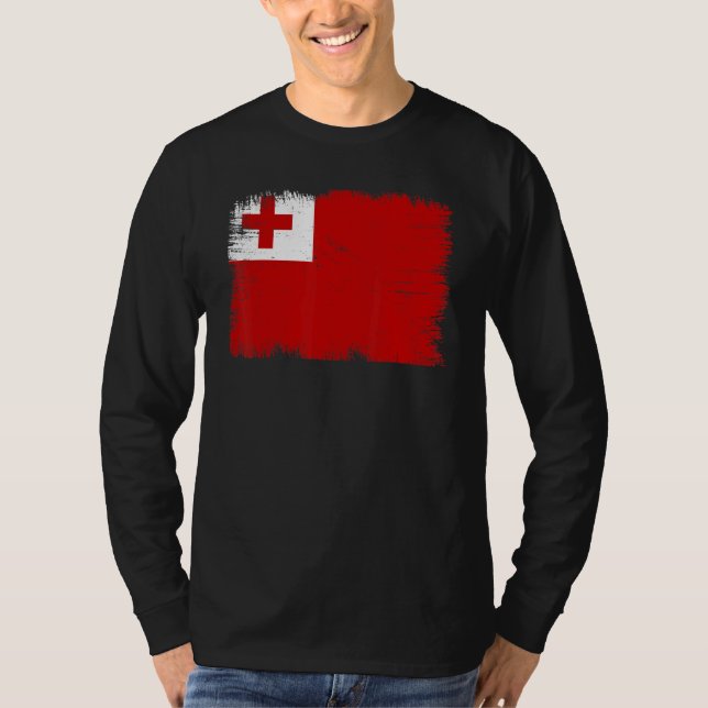Vintage Tonga Flag Tongan Independence Day T-Shirt (Vorderseite)