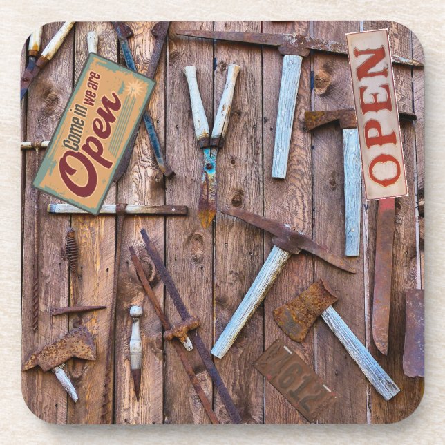 Vintage Tools Antiquitäten Getränkeuntersetzer (Vorderseite)