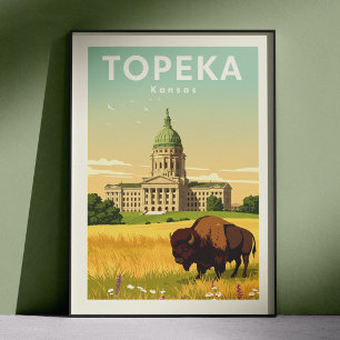 Vintage Topeka Kansas Poster