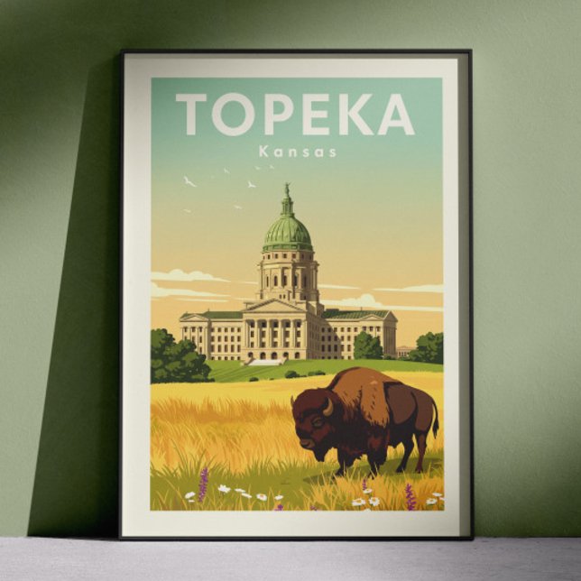 Vintage Topeka Kansas Poster (Von Creator hochgeladen)