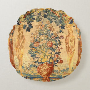 Vintage Toscan Floral Coussin rond