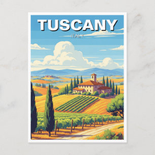 Vintage Toskana Italienische Villa Postkarte