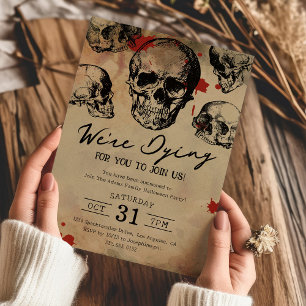 Vintage-Totenkopf-Erwachsene-Halloween-Party Einladung