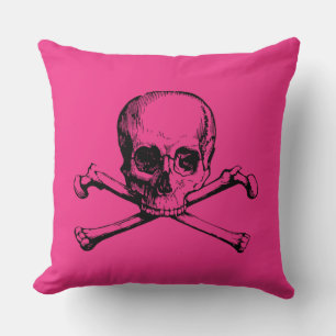 Vintage-Totenkopf und Kreuzknochen Kissen