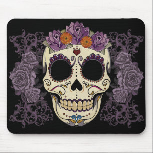 Vintage-Totenkopf und Rosen Mousepad