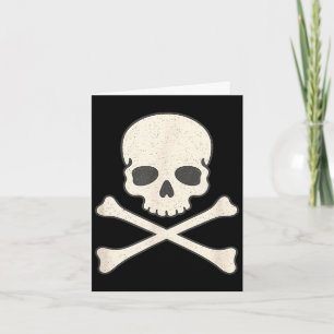 Vintage-Totenkopf-und-Schrägkreuz-Pirat-Halloween Karte