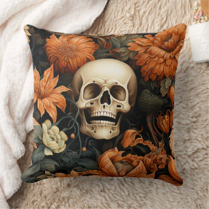 Vintage-Totenschädel Halloween Kissen