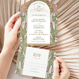 Vintage tout en un Faire-part de mariage par Mucha