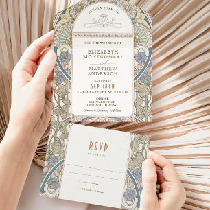 Vintage tout en un Faire-part de mariage par Mucha