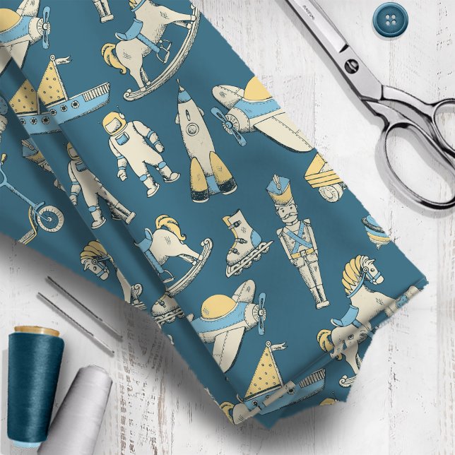 Vintage Toy Pattern Blue/Yellow ID783 Stoff (Von Creator hochgeladen)