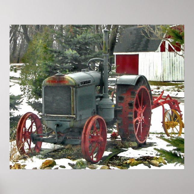 Vintage Tractor Photo Poster (Vorne)