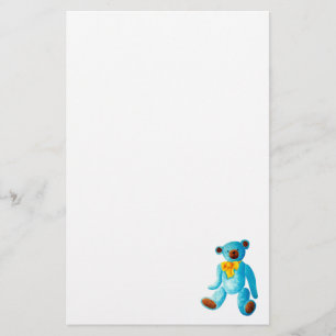 Vintage/traditionelle Art-Blau malte Teddy-Bären Briefpapier