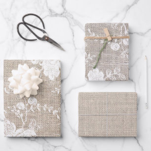 Vintage traditionelle rustikale Landstriche und Sp Geschenkpapier Set
