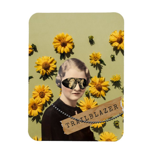 Vintage Trailblazer Daisies Kitsch Magnet (Vertikal)