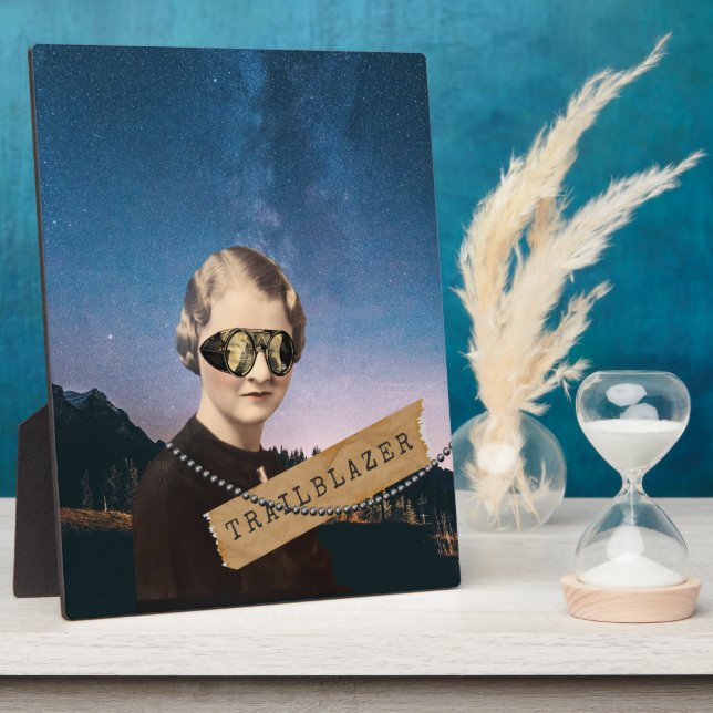 Vintage Trailblazer Night Sky Pop Art Fotoplatte (Seite)