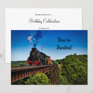 Vintage Train Bridge Foto Birthday Einladung
