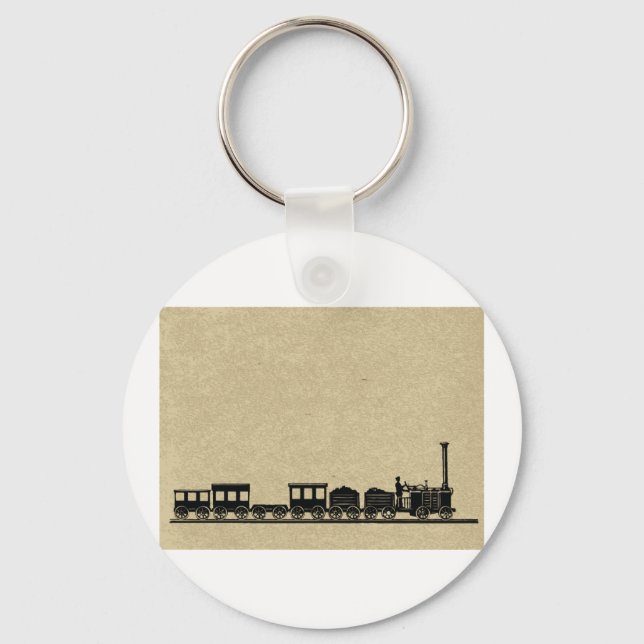 Vintage Train Keychain Schlüsselanhänger (Vorderseite)