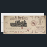 Vintage Train Ticket Birthday Invitation Einladung<br><div class="desc">This Retro Train Ticket is the cutest idea for a birthday party (or any other occasion that you wish) and a guaranteed success with the guests! Whether you're a train lover or you simply looking an antique looking ticket,  then all aboard this vintage invite!</div>