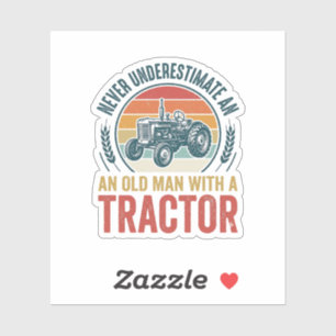 Vintage-Traktor-Alter-Mann-Zitat-Shirt-Design_1 Aufkleber