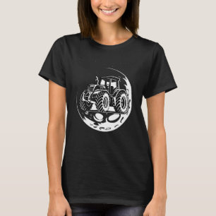Vintage Traktor auf dem Mond  Landfahrzeug für den T-Shirt