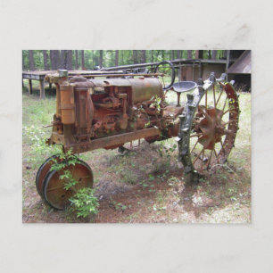 Vintage-Traktor Postkarte