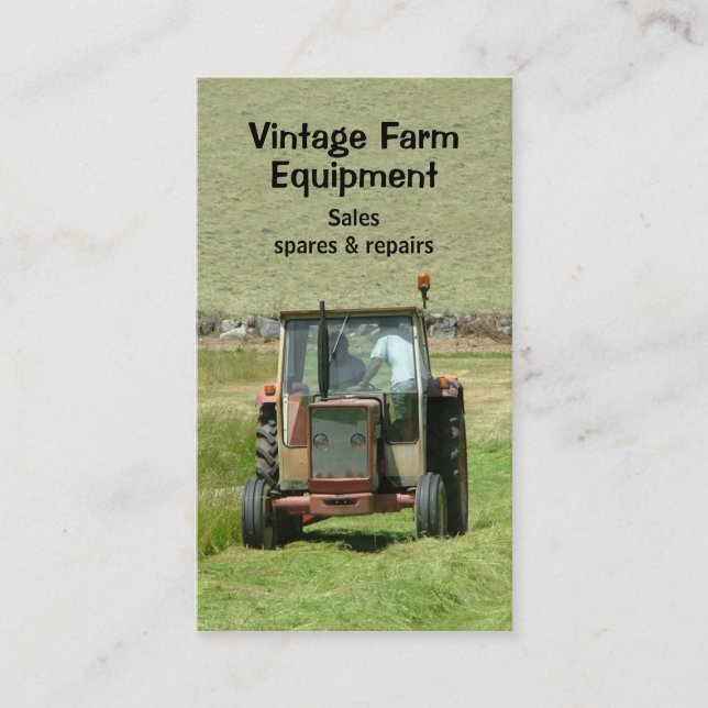 Vintage Traktorgeschäftskarte Visitenkarte (Vorderseite)