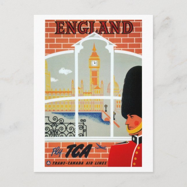 Vintage Trans-Canada Air Lines England Travel Postkarte (Vorderseite)
