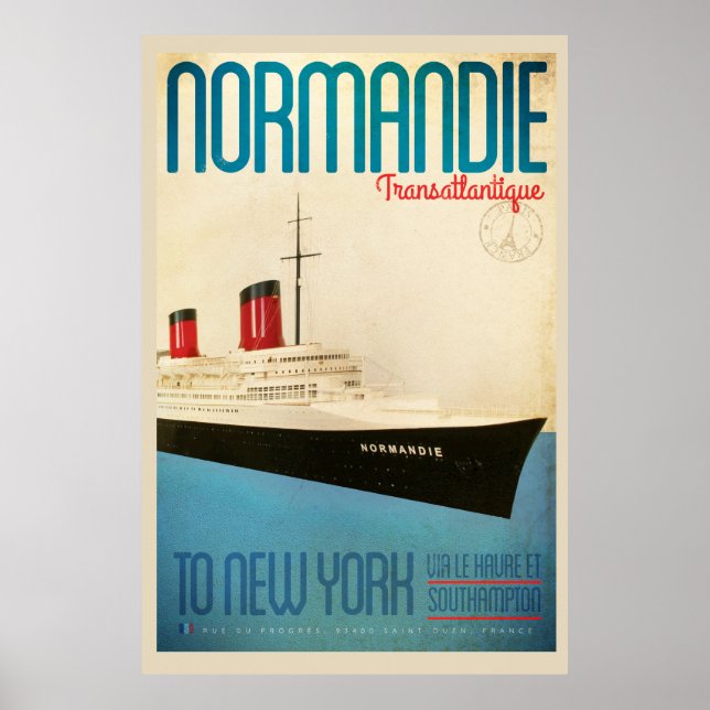 Vintage Transatlantique Travel Poster (Devant)