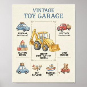 Vintage-Transport-Kinderzimmerplakat   Auto Poster