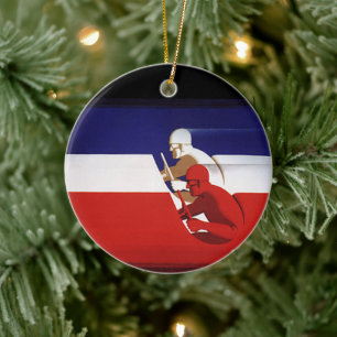 Vintage Transport, patriotische Rennfahrer rasen R Keramikornament