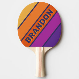 Vintage Traube Rainbow fett Streifen mit Name Tischtennis Schläger