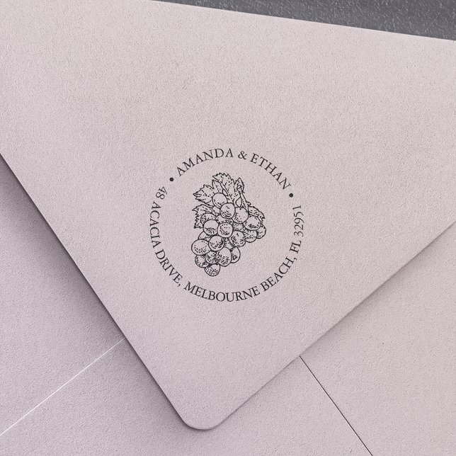 Vintage Trauben | RÜCKSENDEADRESSE Permastempel (Von Creator hochgeladen)