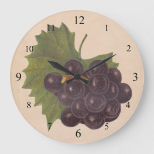 Vintage Trauben-Wand-Uhr Große Wanduhr