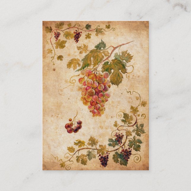 Vintage Traubenkunst Visitenkarte (Vorderseite)