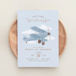 Vintage Travel Airplane Boy Geburtstagsparty Einladung<br><div class="desc">Feiern Sie einen besonderen Geburtstag mit dieser urigen,  auf Reisen inspiriert Einladung,  mit einem blauen Zweiflugzeug mit neutralen Details.</div>
