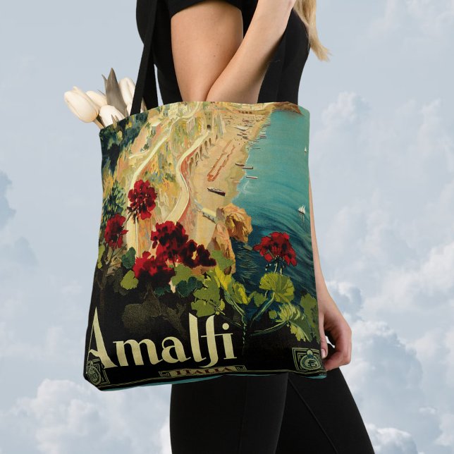 Vintage Travel, Amalfi Coast Beach in Italien Tasche (Von Creator hochgeladen)