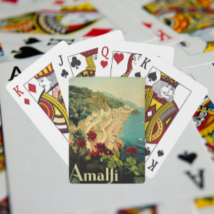 Vintage Travel, Amalfi Italienischer Küstenstrand Spielkarten