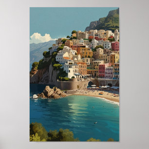 Vintage Travel Amalfi Küste Poster