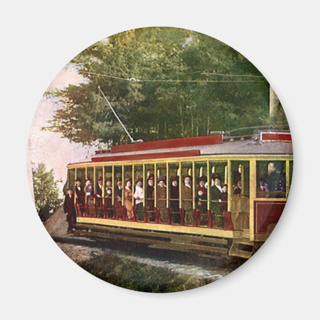 Vintage Travel and Transportation Electric Trolley Magnet (Vorne)