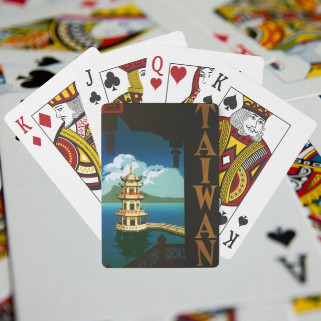 Vintage Travel Asia, Taiwan Pagoda Tiered Tower Spielkarten (Von Creator hochgeladen)