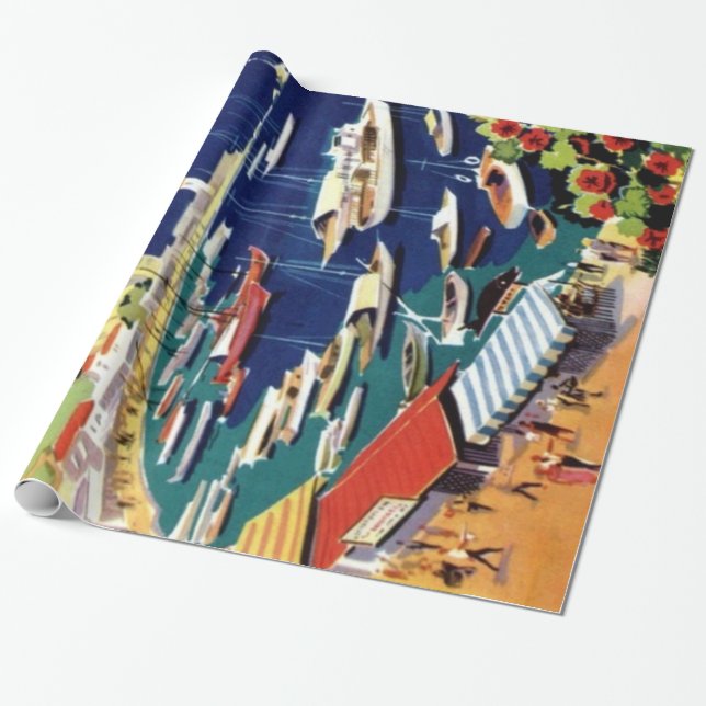 Vintage Travel Athens Griechenland Geschenkpapier (Ungerollt)