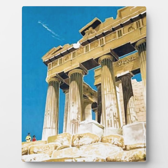 Vintage Travel Athens Griechenland Parthenon Tempe Fotoplatte (Vorderseite)