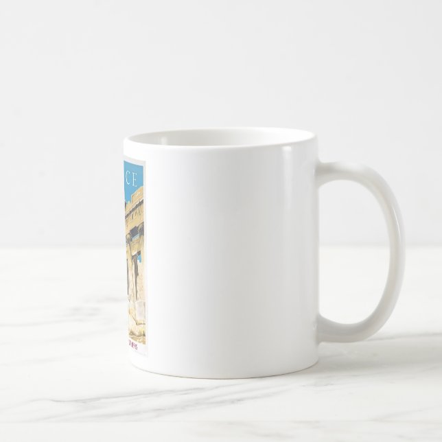 Vintage Travel Athens Griechenland Parthenon Tempe Kaffeetasse (Rechts)