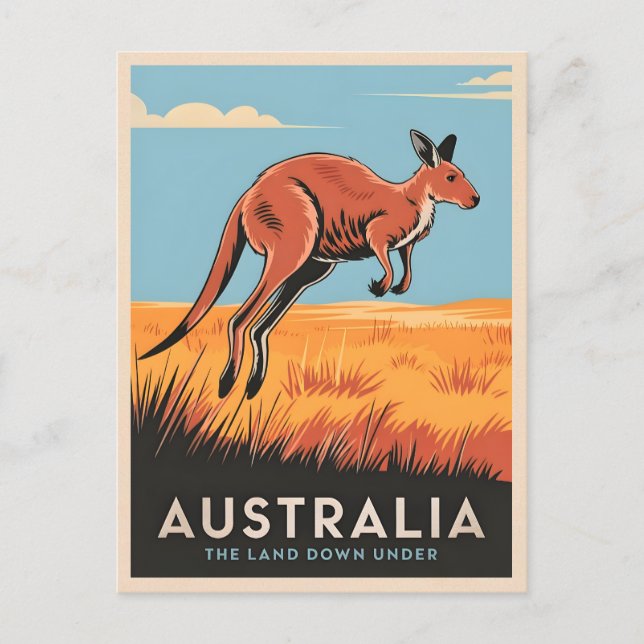 Vintage Travel Australia Postkarte (Vorderseite)