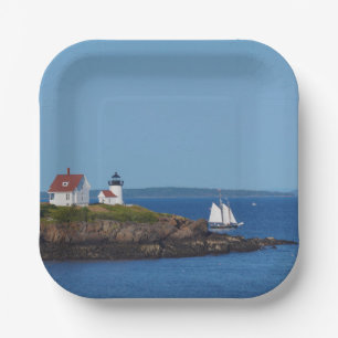 Vintage Travel Blue Ocean Lighthouse Pappteller